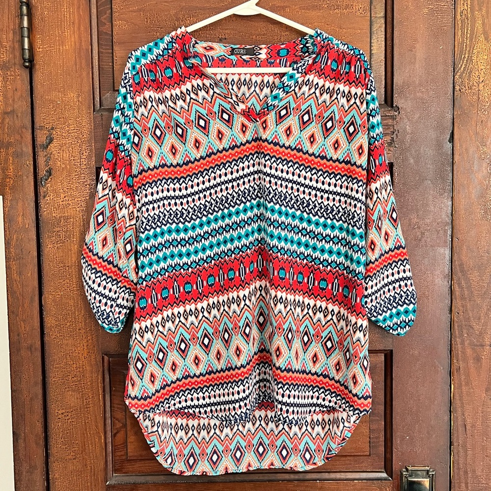 CURE | Aztec Style Blouse Women’s Size Large